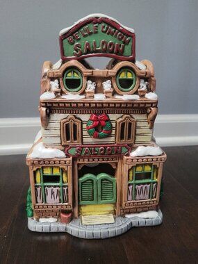 Lefton Colonial Village House Belle Union Saloon Vintage Holiday Decor